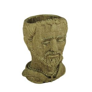 Designer Stone Driftwood Grey St. Francis Head Concrete Planter